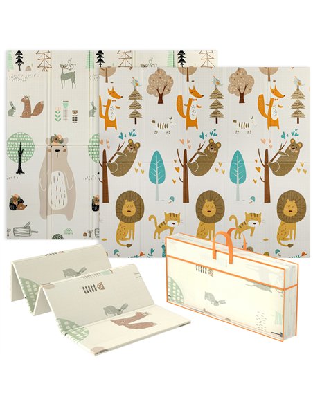AIYAPLAY Baby Play Mat, Double Sideded Foldable Kids Crawling Mat, Reversible & Waterproof, Animal - pic 176100 | FastDaddyshop