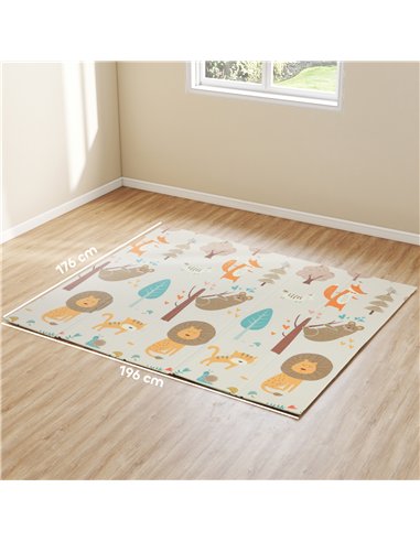AIYAPLAY Baby Play Mat, Double Sideded Foldable Kids Crawling Mat, Reversible & Waterproof, Animal