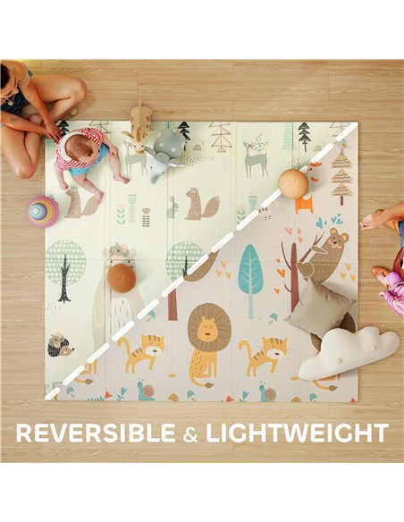 AIYAPLAY Baby Play Mat, Double Sideded Foldable Kids Crawling Mat, Reversible & Waterproof, Animal - pic 176103 | FastDaddyshop