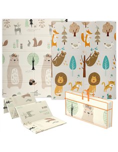 AIYAPLAY Animal-Themed Baby Plat Mat Double Sided, Foldable, Water-Resistant for Outdoor/Indoor, 177 x 146 x 1.5cm