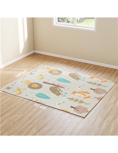 AIYAPLAY Animal-Themed Baby Plat Mat Double Sided, Foldable, Water-Resistant for Outdoor/Indoor, 177 x 146 x 1.5cm - pic 176111 | FastDaddyshop