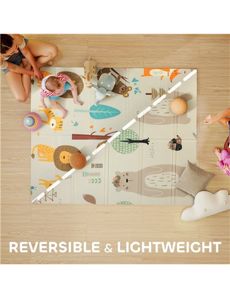 AIYAPLAY Animal-Themed Baby Plat Mat Double Sided, Foldable, Water-Resistant for Outdoor/Indoor, 177 x 146 x 1.5cm - pic 176112 | FastDaddyshop