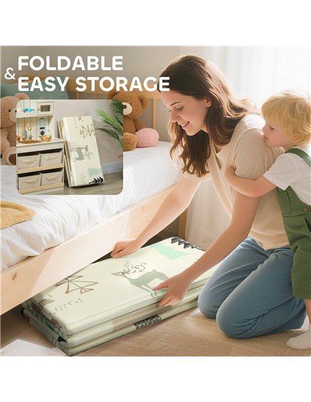 AIYAPLAY Animal-Themed Baby Plat Mat Double Sided, Foldable, Water-Resistant for Outdoor/Indoor, 177 x 146 x 1.5cm - pic 176115 | FastDaddyshop
