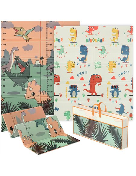 AIYAPLAY Dinosaur-Themed Baby Plat Mat Double Sided, Foldable, Water-Resistant for Outdoor/Indoor, 177 x 146 x 1.5cm - pic 176118 | FastDaddyshop