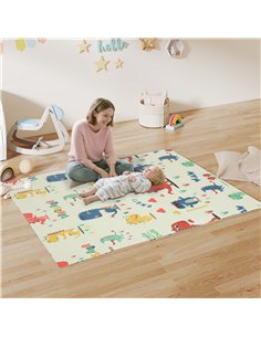AIYAPLAY Dinosaur-Themed Baby Plat Mat Double Sided, Foldable, Water-Resistant for Outdoor/Indoor, 177 x 146 x 1.5cm 2