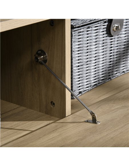 Homcom 1630mm TV Stand with Storage Shelves and Cupboard, Black & Natural - pic 17612 | FastDaddyshop