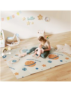 AIYAPLAY Baby Play Mat, Double Sideded Foldable Kids Crawling Mat, Reversible & Waterproof, Astronaut and Planet 2