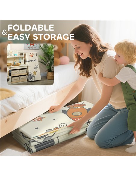 AIYAPLAY Baby Play Mat, Double Sideded Foldable Kids Crawling Mat, Reversible & Waterproof, Astronaut and Planet - pic 176133 | FastDaddyshop