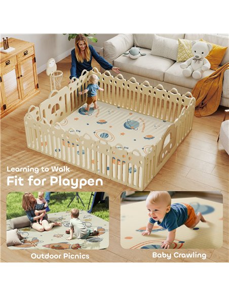 AIYAPLAY Baby Play Mat, Double Sideded Foldable Kids Crawling Mat, Reversible & Waterproof, Astronaut and Planet - pic 176134 | FastDaddyshop