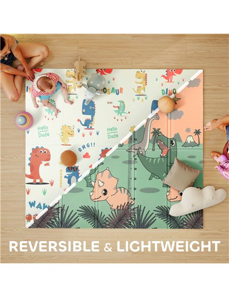 AIYAPLAY Baby Play Mat, Double Sideded Foldable Kids Crawling Mat, Reversible & Waterproof, Dinosaur - pic 176139 | FastDaddyshop