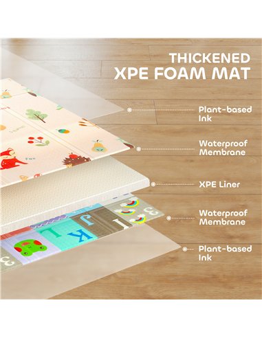 AIYAPLAY Foldable Baby Play Mat Double-Sided, Reversible Foam Soft Crawling Mat for Toddlers, for Bedroom, Nursery and Playroom