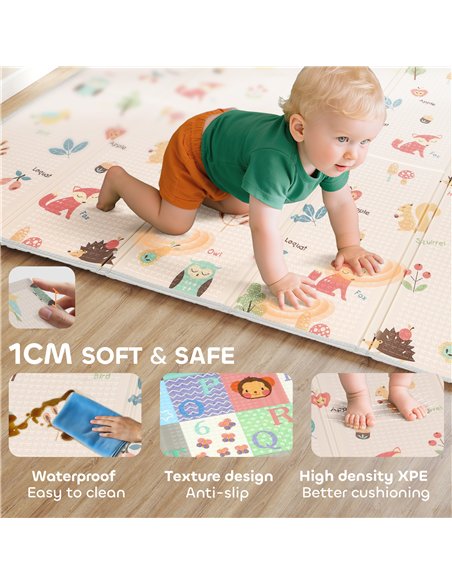 AIYAPLAY Foldable Baby Play Mat Double-Sided, Reversible Foam Soft Crawling Mat for Toddlers, for Bedroom, Nursery and Playroom - pic 176159 | FastDaddyshop