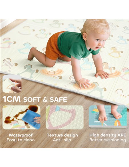 AIYAPLAY Foldable Double-Sided Baby Play Mat, for Toddlers, Bedrooms, Nurseries, Playrooms - pic 176168 | FastDaddyshop