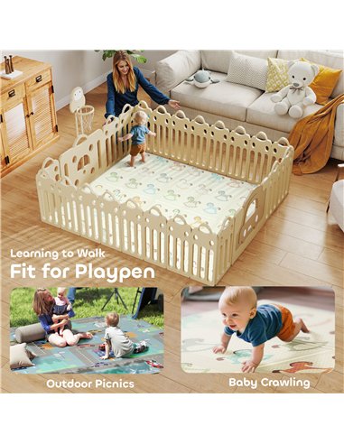 AIYAPLAY Foldable Double-Sided Baby Play Mat, for Toddlers, Bedrooms, Nurseries, Playrooms