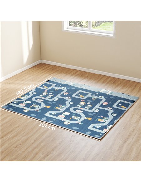 AIYAPLAY Foldable Baby Play Mat, Baby Playpen, Reversible Foam Playmat, Floor Mats for Toddlers, Traffic and Grey Diamond Theme - pic 176174 | FastDaddyshop