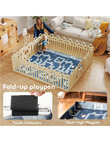 AIYAPLAY Foldable Baby Play Mat, Baby Playpen, Reversible Foam Playmat, Floor Mats for Toddlers, Traffic and Grey Diamond Theme - pic 176175 | FastDaddyshop