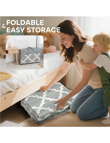 AIYAPLAY Foldable Baby Play Mat, Baby Playpen, Reversible Foam Playmat, Floor Mats for Toddlers, Traffic and Grey Diamond Theme - pic 176179 | FastDaddyshop