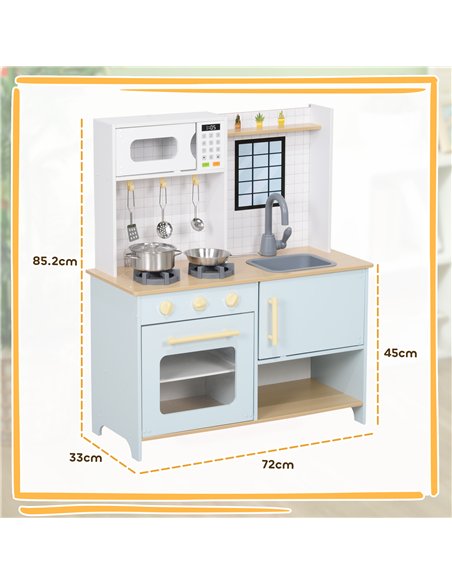 AIYAPLAY Pretend Play Kitchen, Kids Kitchen Playset with Light & Sound Stove, Turning Knobs, Cooking Accessories - pic 176210 | FastDaddyshop