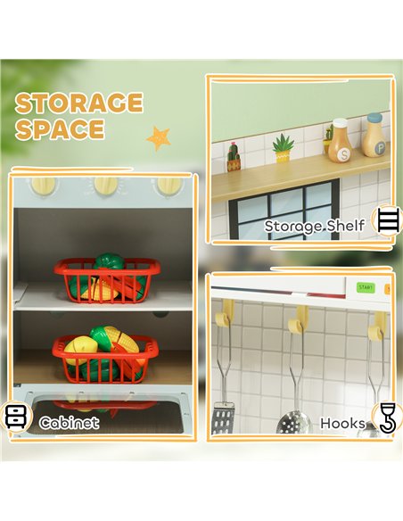 AIYAPLAY Pretend Play Kitchen, Kids Kitchen Playset with Light & Sound Stove, Turning Knobs, Cooking Accessories - pic 176213 | FastDaddyshop
