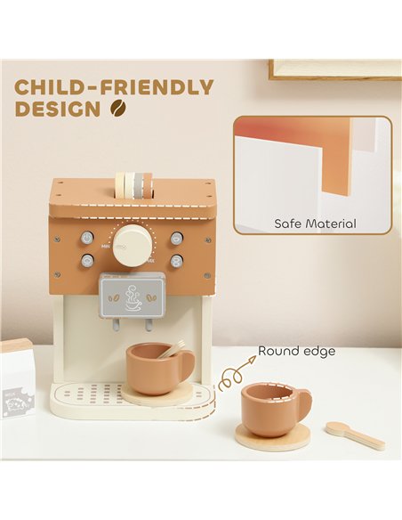 AIYAPLAY Kids Wooden Coffee Machine Toy, Pretend Play Kitchen Accessories Gift for Boys and Girls Ages 3+ - pic 176239 | FastDaddyshop