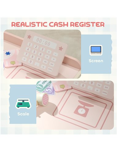 AIYAPLAY Kids Grocery Store, Children Supermarket Playset with Cash Register, Vending Machine, Display Shelves