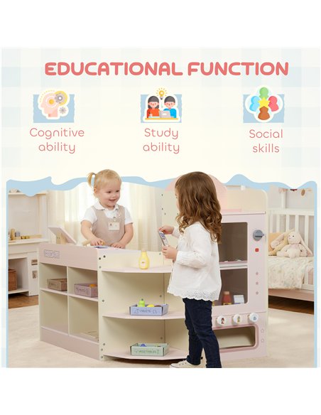 AIYAPLAY Kids Grocery Store, Children Supermarket Playset with Cash Register, Vending Machine, Display Shelves - pic 176251 | FastDaddyshop