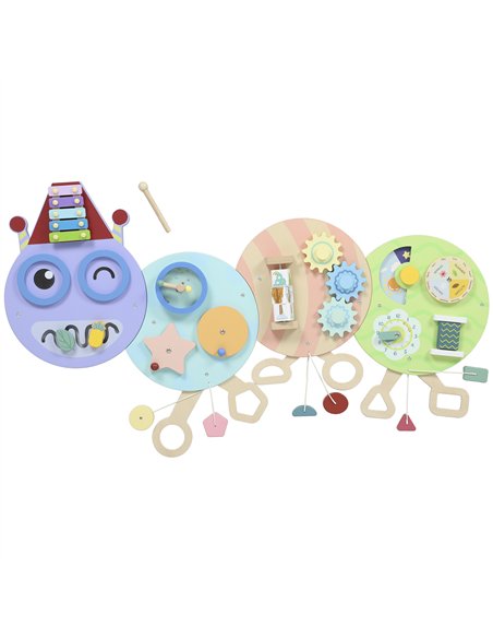 AIYAPLAY Caterpillar Busy Board with 7 Activities, for Nursery, Playroom, Home, for 3+ Years - pic 176271 | FastDaddyshop