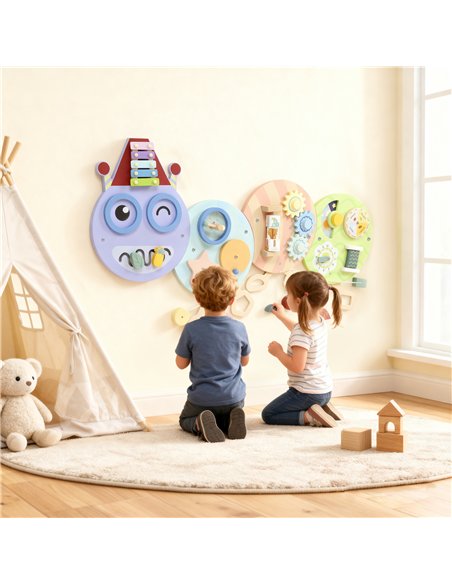 AIYAPLAY Caterpillar Busy Board with 7 Activities, for Nursery, Playroom, Home, for 3+ Years - pic 176272 | FastDaddyshop