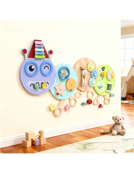 AIYAPLAY Caterpillar Busy Board with 7 Activities, for Nursery, Playroom, Home, for 3+ Years - pic 176278 | FastDaddyshop