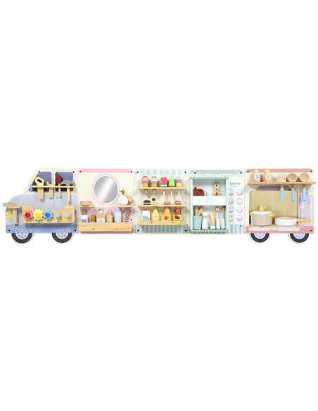 AIYAPLAY Wooden Busy Board, 5 in 1 Activity Wall Panels for Kids 3+ Years, for Daycare, Playroom, Home - pic 176280 | FastDaddyshop