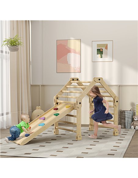 AIYAPLAY 3 in 1 Kids Climbing Set Indoor with Sliding Ramp, Foldable design, Gift for 2-6 Years Old - pic 176299 | FastDaddyshop