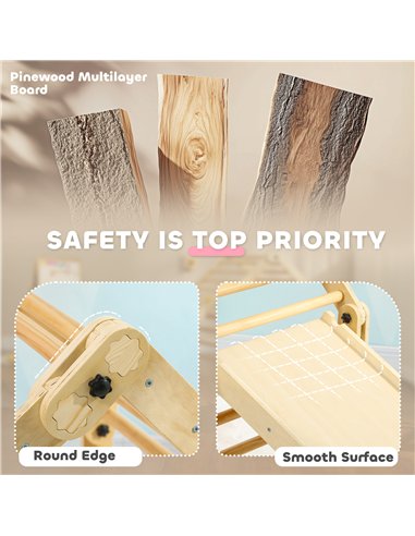 AIYAPLAY 3 in 1 Kids Climbing Set Indoor with Sliding Ramp, Foldable design, Gift for 2-6 Years Old