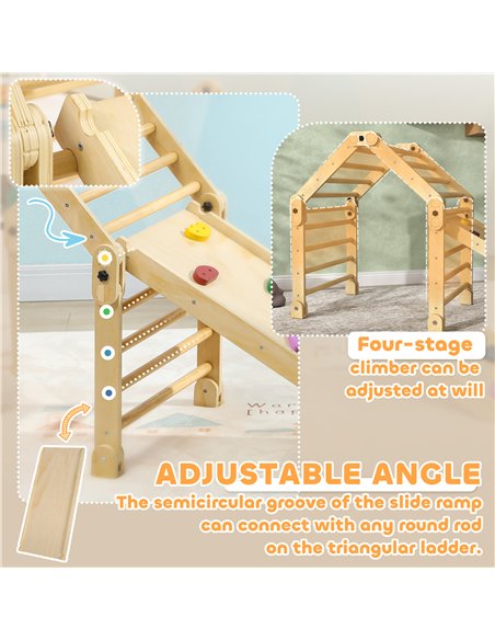 AIYAPLAY 3 in 1 Kids Climbing Set Indoor with Sliding Ramp, Foldable design, Gift for 2-6 Years Old - pic 176304 | FastDaddyshop