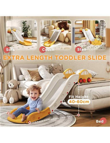 AIYAPLAY Kids Slide for Bed, Sofa, with Extended Length, Easy to assemble and Store, Yellow