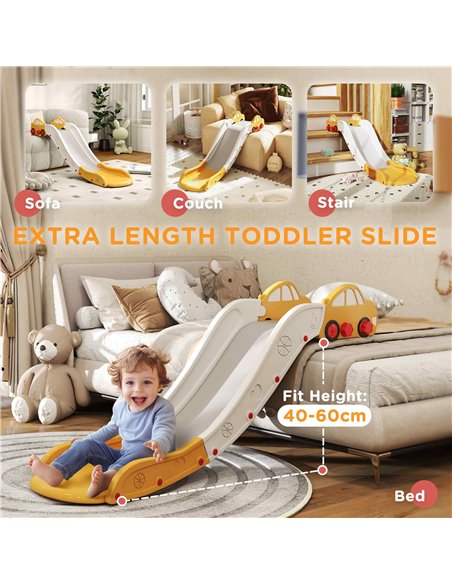 AIYAPLAY Kids Slide for Bed, Sofa, with Extended Length, Easy to assemble and Store, Yellow - pic 176310 | FastDaddyshop