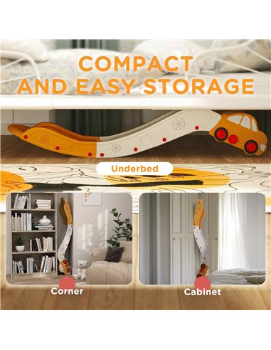 AIYAPLAY Kids Slide for Bed, Sofa, with Extended Length, Easy to assemble and Store, Yellow