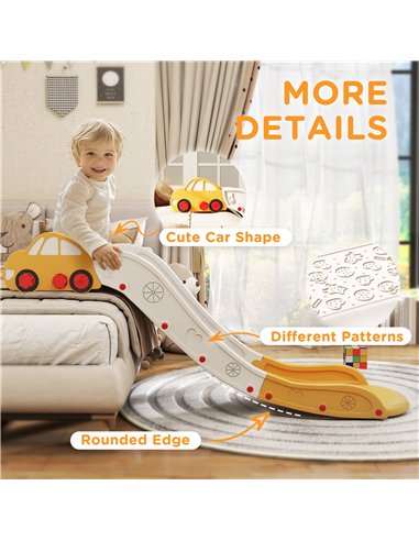 AIYAPLAY Kids Slide for Bed, Sofa, with Extended Length, Easy to assemble and Store, Yellow