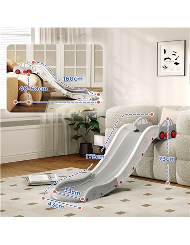 AIYAPLAY Kids Slide for Bed, Sofa, with Extended Length, Easy to assemble and Store, Grey