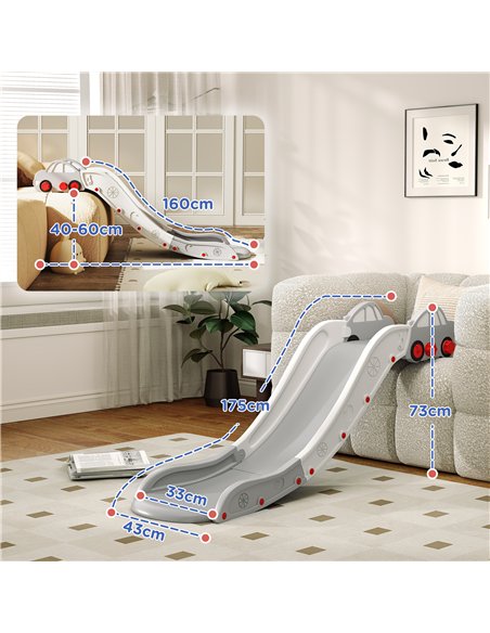AIYAPLAY Kids Slide for Bed, Sofa, with Extended Length, Easy to assemble and Store, Grey - pic 176327 | FastDaddyshop