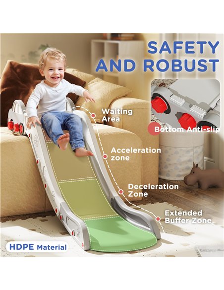 AIYAPLAY Kids Slide for Bed, Sofa, with Extended Length, Easy to assemble and Store, Grey - pic 176329 | FastDaddyshop