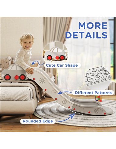 AIYAPLAY Kids Slide for Bed, Sofa, with Extended Length, Easy to assemble and Store, Grey
