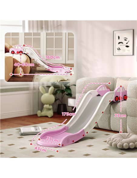AIYAPLAY Kids Slide for Bed, Sofa, with Extended Length, Easy to assemble and Store, Pink - pic 176336 | FastDaddyshop