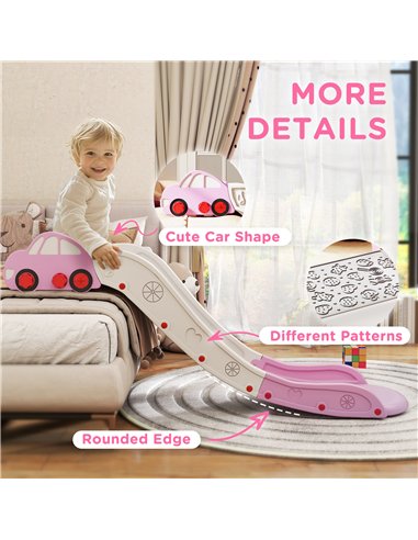 AIYAPLAY Kids Slide for Bed, Sofa, with Extended Length, Easy to assemble and Store, Pink