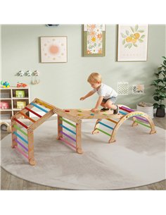 AIYAPLAY 9 in 1 Toddler Climbing Frame with Ramp, Slide, Arch, Ladder, Blackboard for 18-48 Months 2