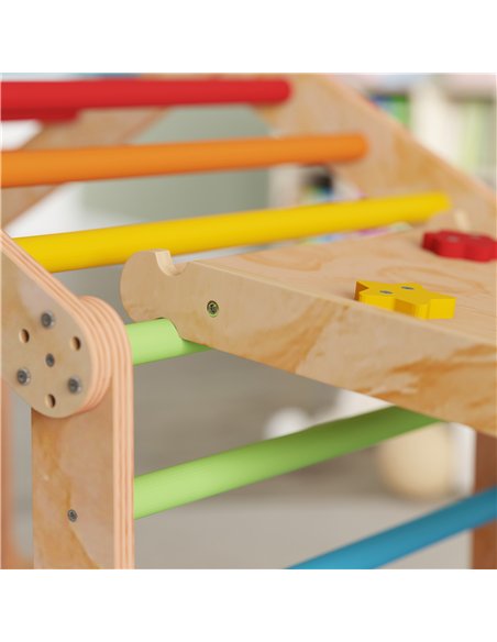 AIYAPLAY 9 in 1 Toddler Climbing Frame with Ramp, Slide, Arch, Ladder, Blackboard for 18-48 Months - pic 176378 | FastDaddyshop