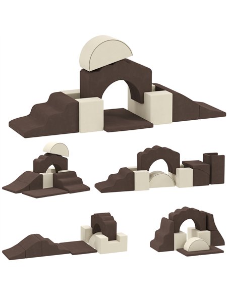 AIYAPLAY 7 Piece Kids Soft Play Set with Detachable Cover, Baby Indoor Climb and Crawl Foam Toy for Toddlers, Preschoolers, Brow - pic 176388 | FastDaddyshop