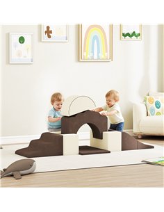 AIYAPLAY 7 Piece Kids Soft Play Set with Detachable Cover, Baby Indoor Climb and Crawl Foam Toy for Toddlers, Preschoolers, Brow 2