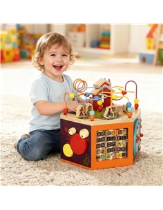 AIYAPLAY 8 in 1 Wooden Activity Cube with Bead Maze, Shape Sorter, for Kids Boys Girls 18+ Months 2
