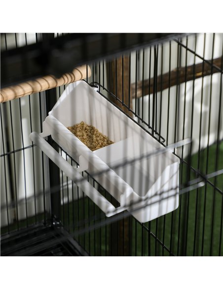 PawHut Bird Cage Budgie Cage 2 In 1 Large Aviary with Wheels Removable Trays for Finch Canaries Cockatiels Black - pic 176485 | FastDaddyshop