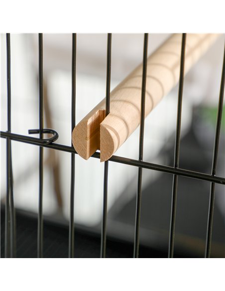 PawHut Bird Cage Budgie Cage 2 In 1 Large Aviary with Wheels Removable Trays for Finch Canaries Cockatiels Black - pic 176486 | FastDaddyshop